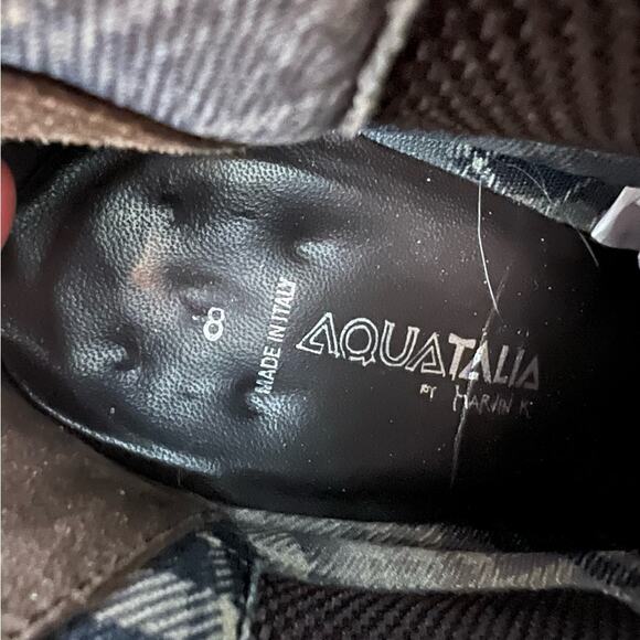 Aquatalia Women’s Brown All Leather Almond Toe Block Heel Zip up Ankle Boots 8 - Picture 6 of 9